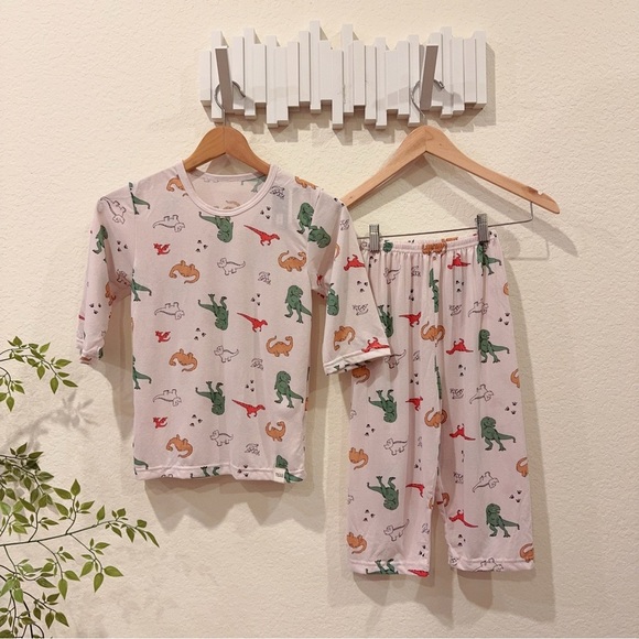 Moi & Du TTASOMKIDS Dinosaur Dino Print Pajama PJ Set Little Boys NWT - Picture 1 of 9